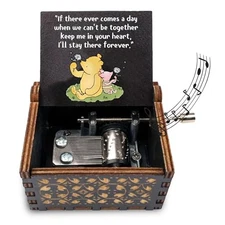Memorial Wood Music Box Gifts for Women, Loss of Loved One Sympathy Black