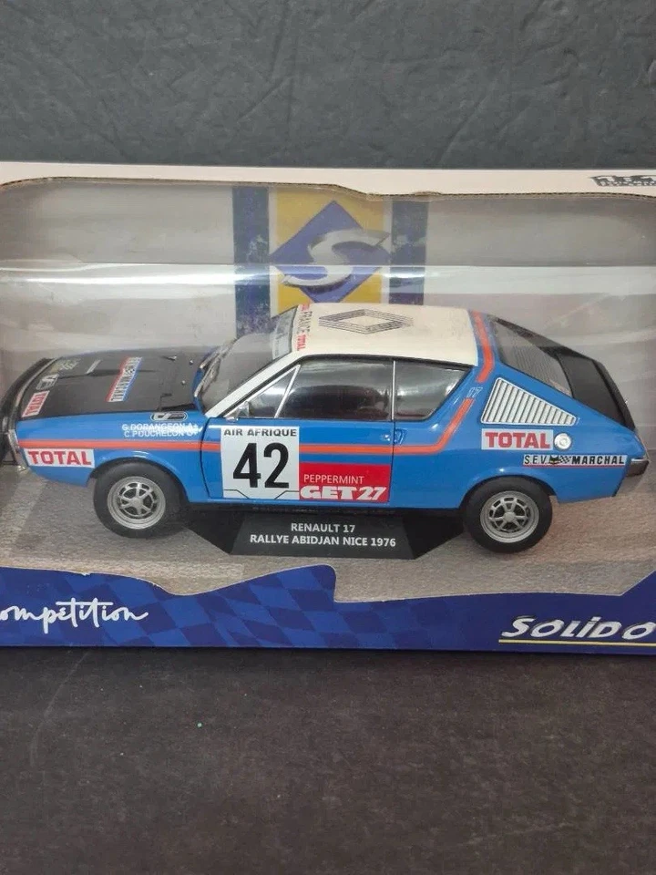 Solido 1976 Renault 17 Gordini #42 Gérard Dorageon 1/18 Rallye Abidjan Nice NIB - Image 3 of 4