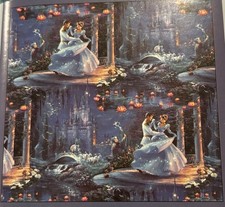 One Yard Disney Cinderella At Ball Fabric by Thomas Kinkade Studios 100% Cotton