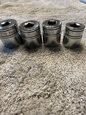 #ad Snap On Socket 6 Point 3 8 Drive Lot Of 4 $40.00