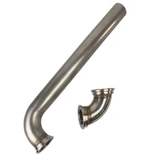 90° Elbow Wastegate Dump Pipe: Stainless Steel for MVS 38mm (Inlet+Outlet)