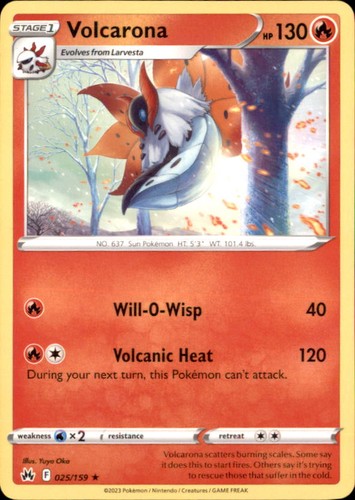 Pokemon Volcarona 25/159 Crown Zenith Non-Holo 5 Card Lot