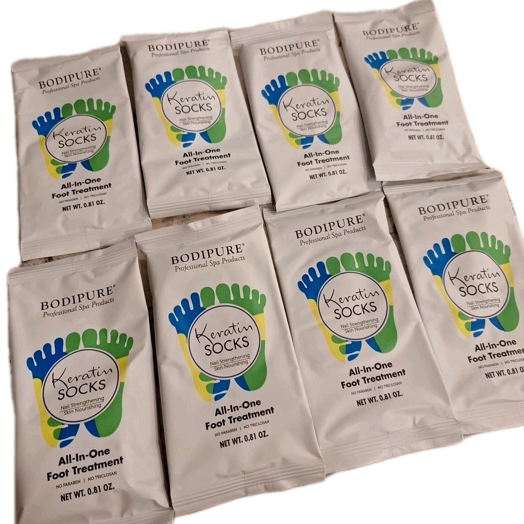 8 Bodipure Keratin Socks All In One Foot Treatment NEW Nail 