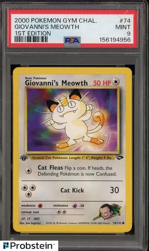2000 Pokemon Gym Challenge 1st Edition #74 Giovanni's Meowth PSA 9 MINT