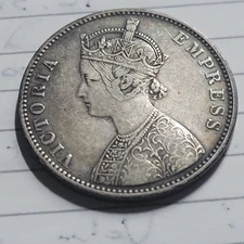1878 British India 1 Rupee Coin (XF)