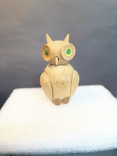 VTG Midcentury Wooden Owl Salt Shaker Figurine
