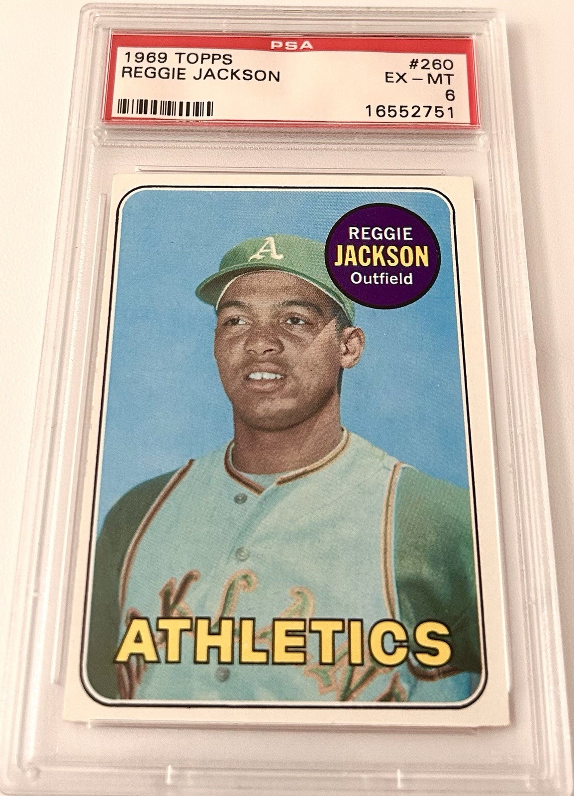 REGGIE JACKSON 1969 Topps ROOKIE A’s PSA 6  (MR OCTOBER-YANKS) #260