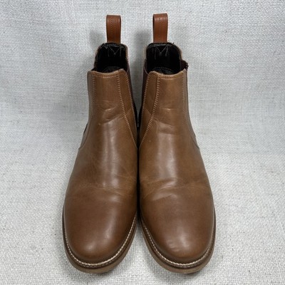 Crevo Men's Leather Ankle Boots Booties Shoes Tan Brown 9 Dubray Chestnut