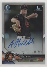 2018 Bowman Chrome Prospect Auto Refractor /499 Alex Wells #BCPA-AW Auto 0hu5