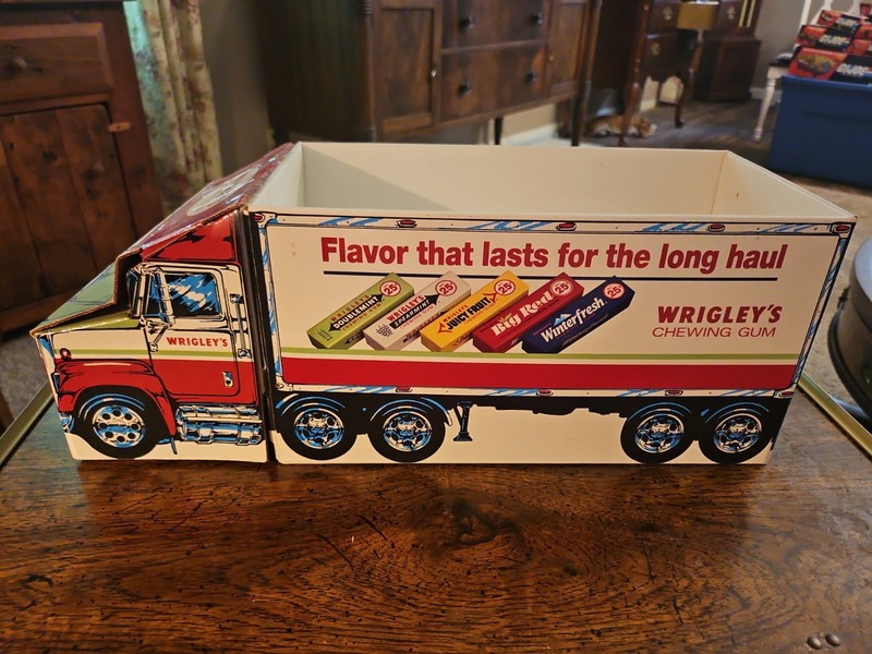 Wrigleys chewing gum die cut cardboard store counter advertising truck style dis