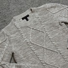 Banana Republic Sweater Mens Medium Beige/tan Cable Knit Cotton Wool Pullover — photo 2