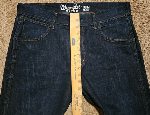 NWOT Wrangler Retro Jeans Men’s 32X34 Slim Boot Western Cowboy Dark Blue Denim - Picture 7 of 10