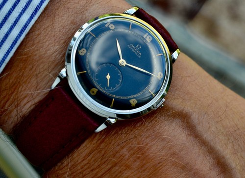 RARE MEN'S OMEGA BUMPER AUTO 30,10RA ST/ST SUPER BLACK DECO DIAL 1944 VINTAGE - Picture 15 of 24