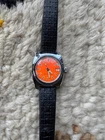 Vintage Timex Watch Orange "Sprite Calendar" Dive Watch