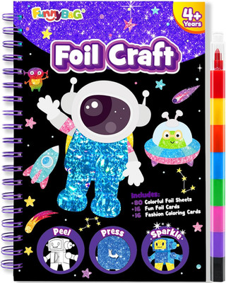 Foil Art Craft Kit for Kids   Space DIY Art Supplies, Travel Toys & Party Favors