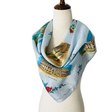 VINTAGE 100 Silk Made in Italy Travel Rome Scarf 30x30"