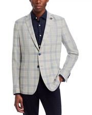 John Varvatos Star USA Star USA Plaid Slim Fit Sport Coat MSRP 598