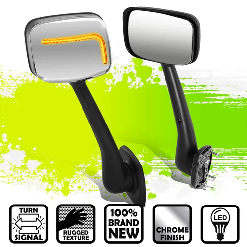 {Sequential LED Turn Signal} Hood Side Mirrors for Freightliner Cascadia 08-17