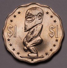 2003 Cook Islands  Dollar $1 Tangaroa AU/ Unc Coin KM# 416