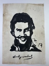 Andy Warhol COA Art Painting Original Drawing Vintage Paper Signed