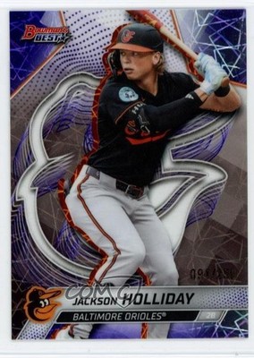 2025 Bowman's Best Purple Lazer Refractor 91/250 Jackson Holliday #32 1vh3