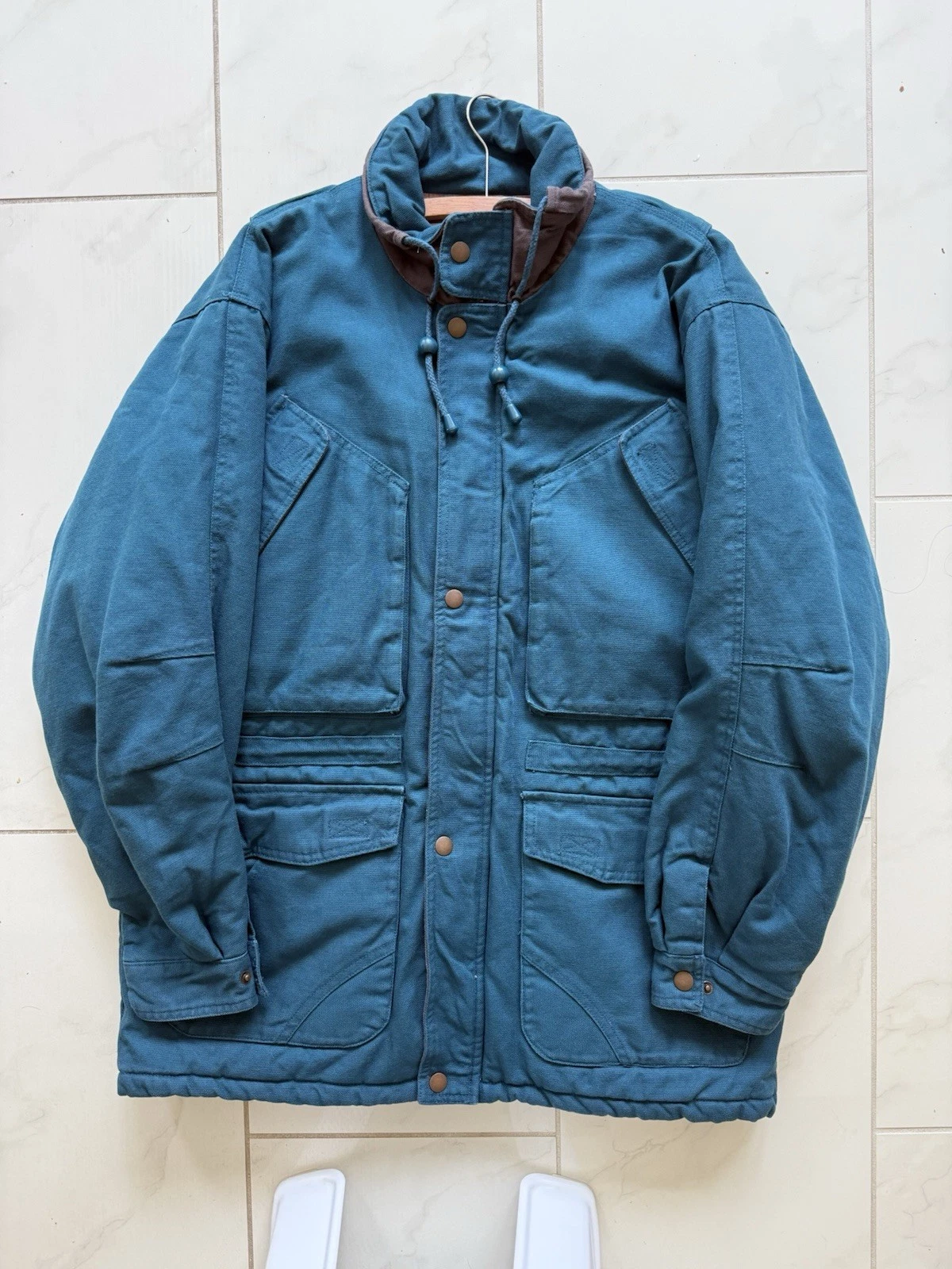 VTG WearGuard Mens Sz LG Chore Coat 100% Cotton Canvas Flannel Lined Field Barn