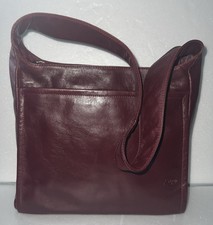 ENNY Vintage Handtasche Leder Tasche Weinrot ...