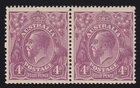 ACSC111(2)v,va - 1921 Australia 4d Violet Pair KGV Variety Stamps MNH SG64 - E92