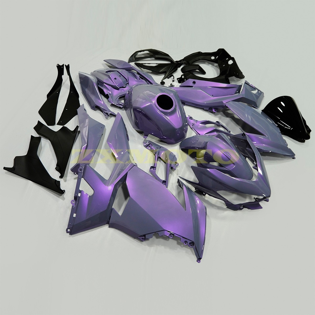 Chameleon Gray Dazz Pearl Purple Fairing +TANK For Kawasaki Ninja 400 2018-2023