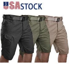 Mens Tactical Cargo Shorts Waterproof Shorts Outdoor Hiking Fishing Track Shorts
