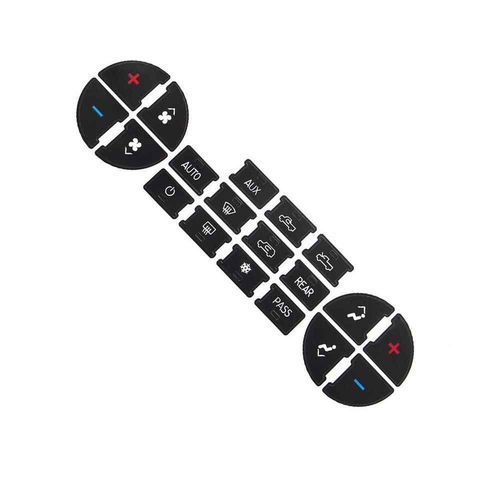 3 Sheets Car Button Sticker Repair AC Dash Stickers Replacement Decal ...