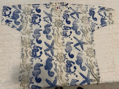 Vintage 90s Marcy n Me Enz Shirt Sea Life Print One Size USA 1992 Cotton Tee