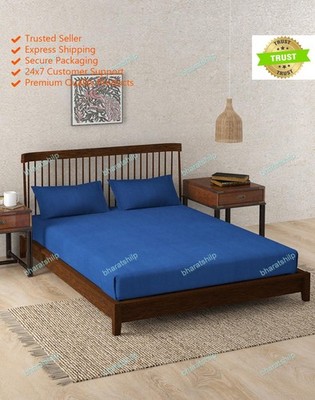 Bettlaken mit Kissenbezug 1800 Stück Tiefe Taschen Mikrofaser Blau