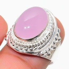 Rose Quartz Gemstone Handmade 925 Sterling Silver Jewelry All Size Ring For Gift