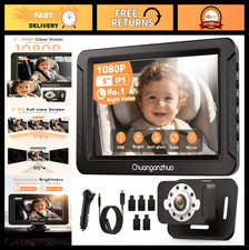 1080P Baby Car Camera with Night Vision, 5" Monitor, 360 Rotation Zoom