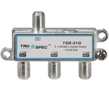 3-Way F-Type Coaxial Cable TV Antenna Splitter Adaptor Combiner Connector