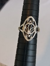 Sterling Silver Filigree Cutout Style Ring Size 6.5