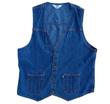 70s vtg LEVIS DENIM VEST Mens PANATELA TOPS WAISTCOAT Hippy HIPPIE retro S