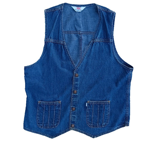 70s vtg LEVIS DENIM VEST Mens PANATELA TOPS WAISTCOAT Hippy HIPPIE retro S