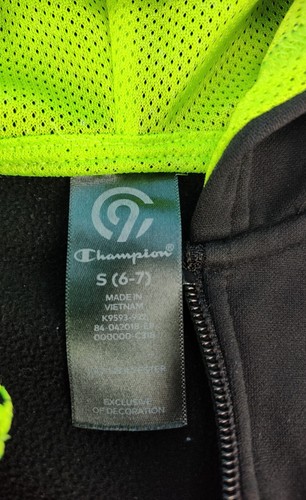 C9 Champion Boys Size 6/7 Camo Printed Tech Full Zip Hoodie Green Yellow Black - Picture 7 of 16