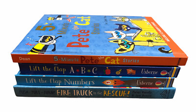 Lot Of 4 Children s Kid s Books: (3) Lift The Flap Board, (1) 5 Minute Stories