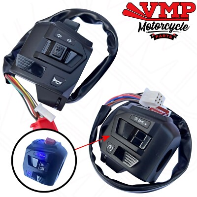 Universal 22 mm 7/8'' Motorrad Lenkerschalter Gang Licht Blinker Steuerung UK