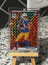 Justin Herbert RC Rookie Reactive Orange Gold PRIZM Mosaic
