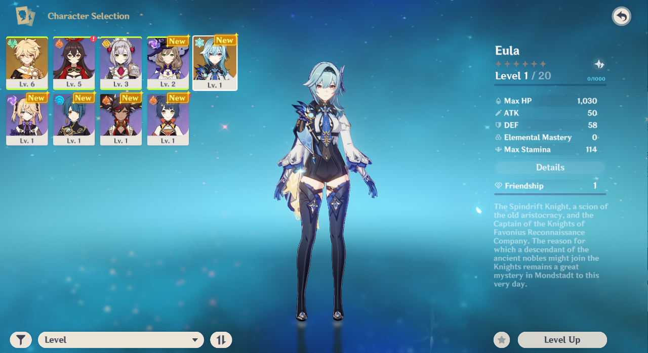 Genshin Impact Starter Account Eula Xinyan America Na Server Ar 7 Ebay