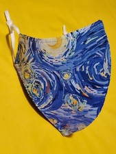 Blue And Yellow Swirls Adjustable Face Mask