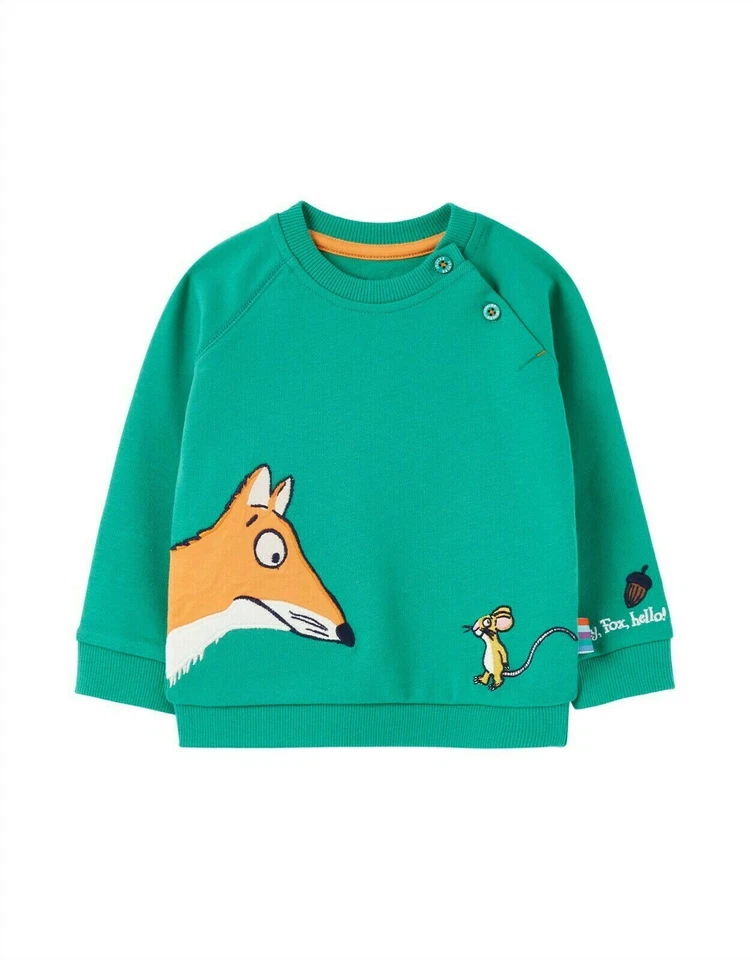 Tom Joule Baby Raglan Sweatshirt Grüffelo Fuchs und Maus grün 6-24 Monate
