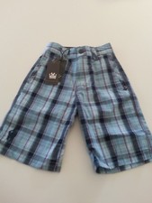 MICROS Boy's NWT Walking Front Flat Casual Shorts BLUE PURPLE CHECKS SIZE: 4