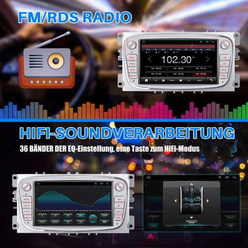 Carplay Autoradio Android 13 GPS Navi RDS WIFI Für Ford Focus MK2 Mondeo C S Max - Bild 11 von 13