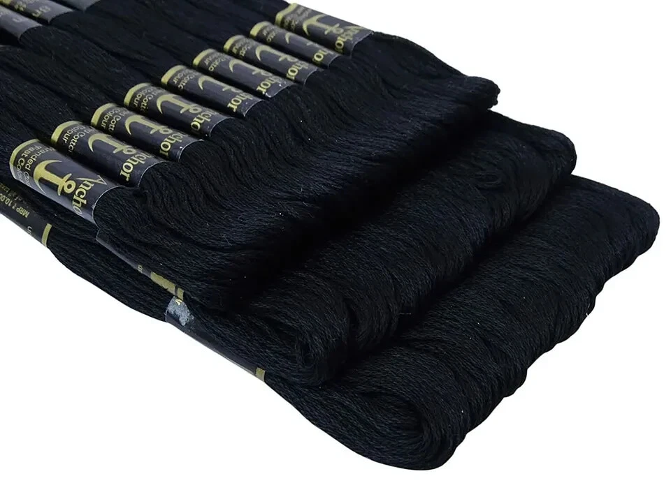 Anchor Threads Stranded Cotton Thread Floss Cross Stitch Hand Embroidery Black - Image 2 of 4