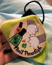 New Handmade "Crochet Kitty  Feather Catnip Filled "Nail Pawlish  CAT TOY